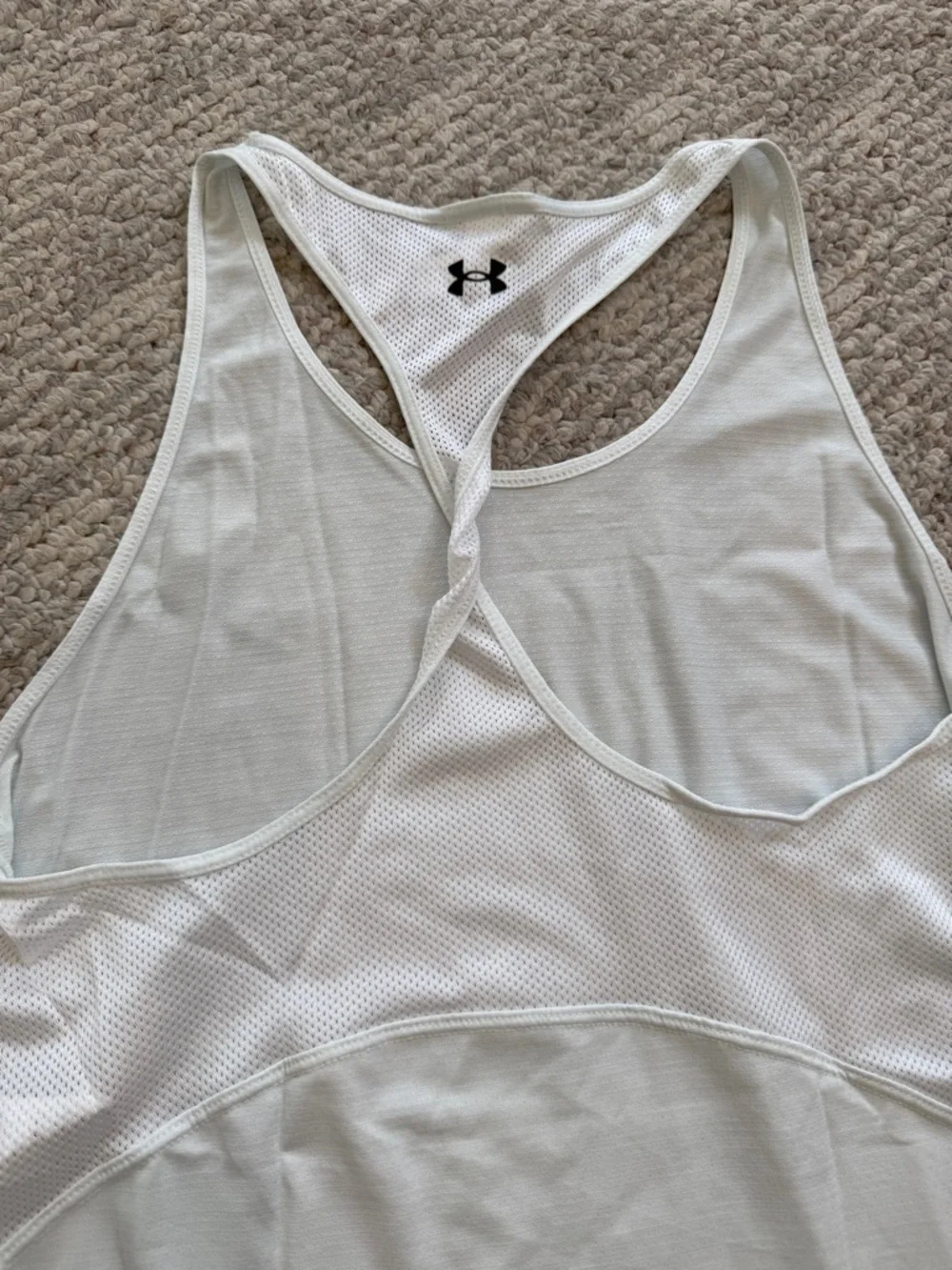 Under Armour White Racerback Tank Top Small Athleisure Gym Workout Active - Picture 7 of 10